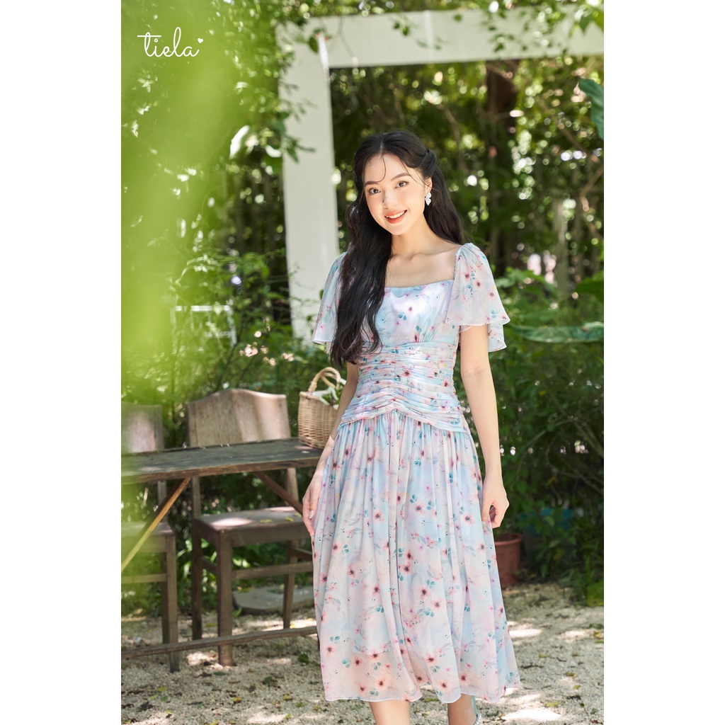 TIELA Đầm váy hoa xếp eo - Camelia Dress
