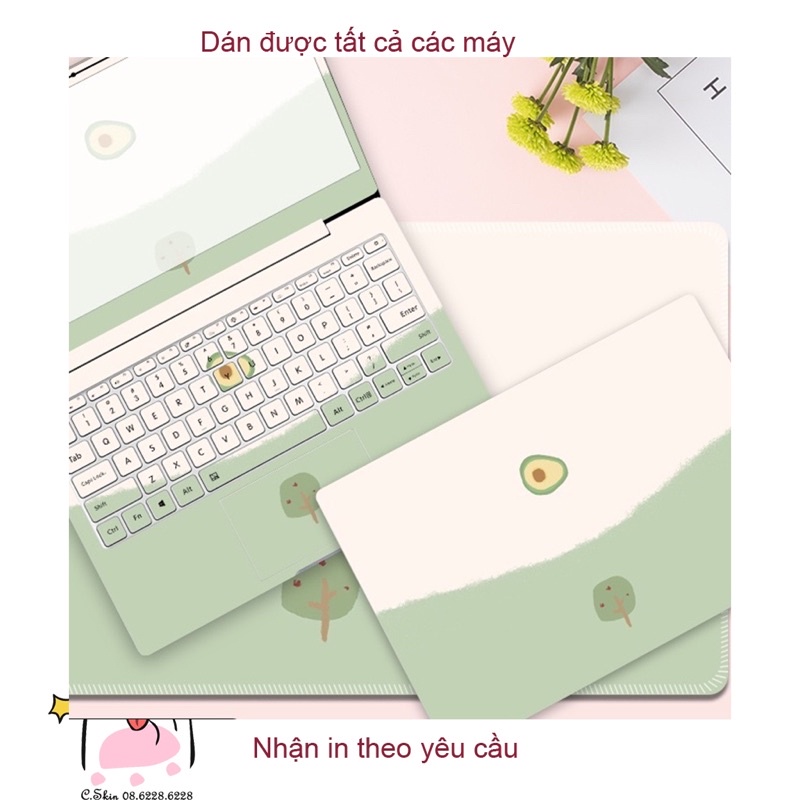 Skin - Decal Laptop Siêu Đẹp Mẫu Bơ 102 - Dán Khớp mọi loại máy - Có In hình theo yêu cầu