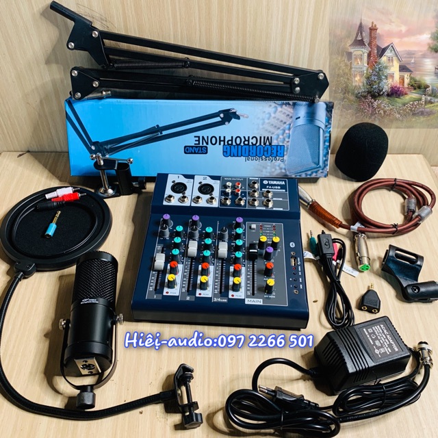 TRỌN BỘ-MICRO AQTA-210/ MIXED F4 BÀN TRỘN THU ÂM KARAOKE CHUYÊN NGHIỆP