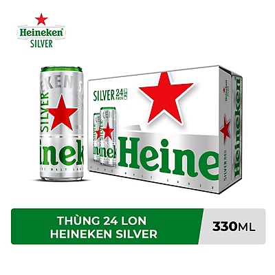 [MUA CÀNG NHIỀU CÀNG RẺ] Thùng bia 24 lon Heineken Sliver lon cao 330ml.