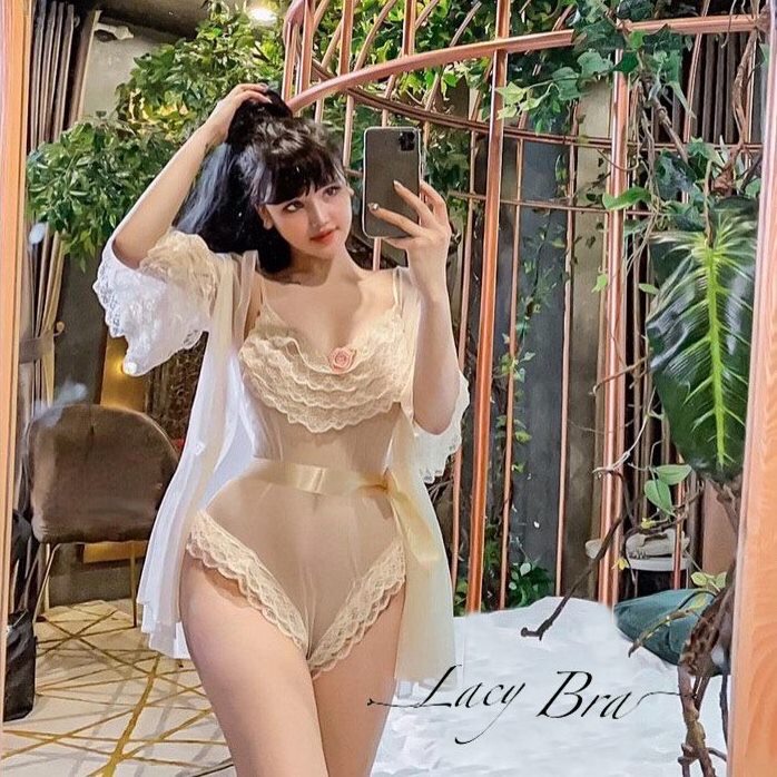 Bộ Body Liền Thân Ren Lưới Sexy Phối Ren Bèo Xinh Xắn Lacy Bra - S2 | BigBuy360 - bigbuy360.vn