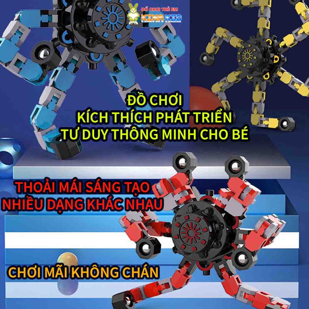 Figet Spinner Robot Biến Hình Thông Minh Cao Cấp, Đồ Chơi Giảm Căng Thắng, Phát Triển Tư Duy Cho Bé