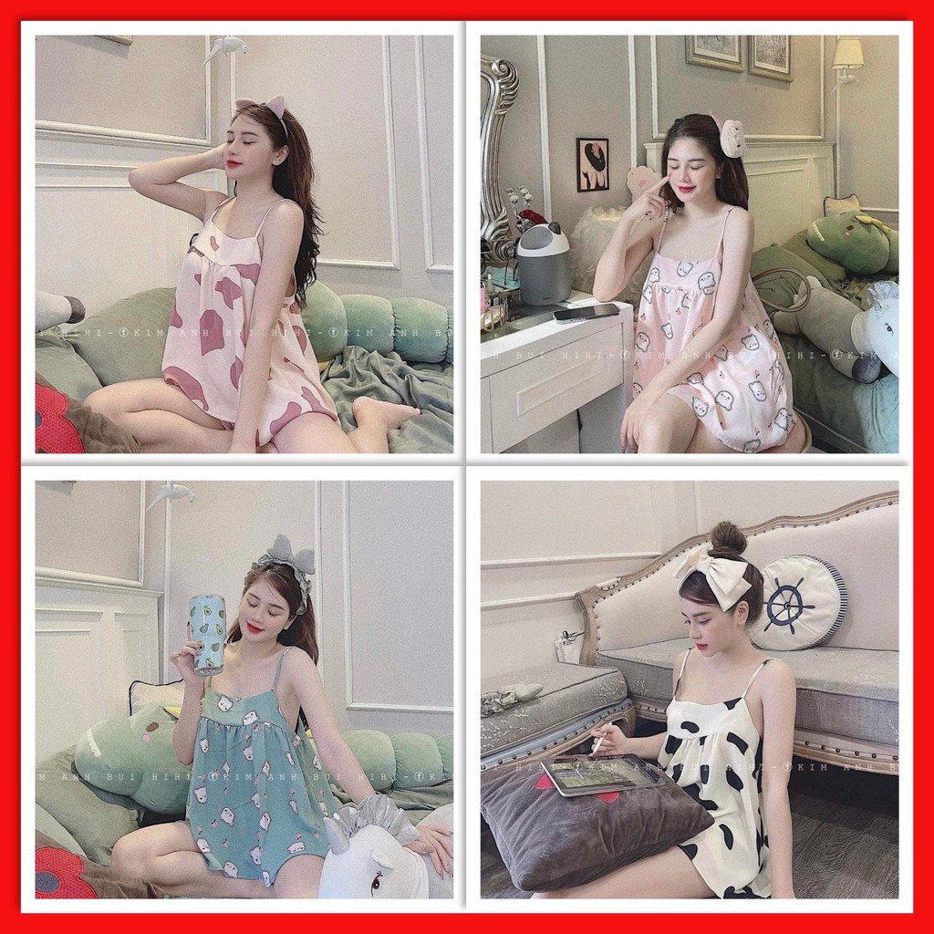 Đồ Ngủ Cao Cấp Bộ Hai Dây Lụa Đồ Bộ Pijama