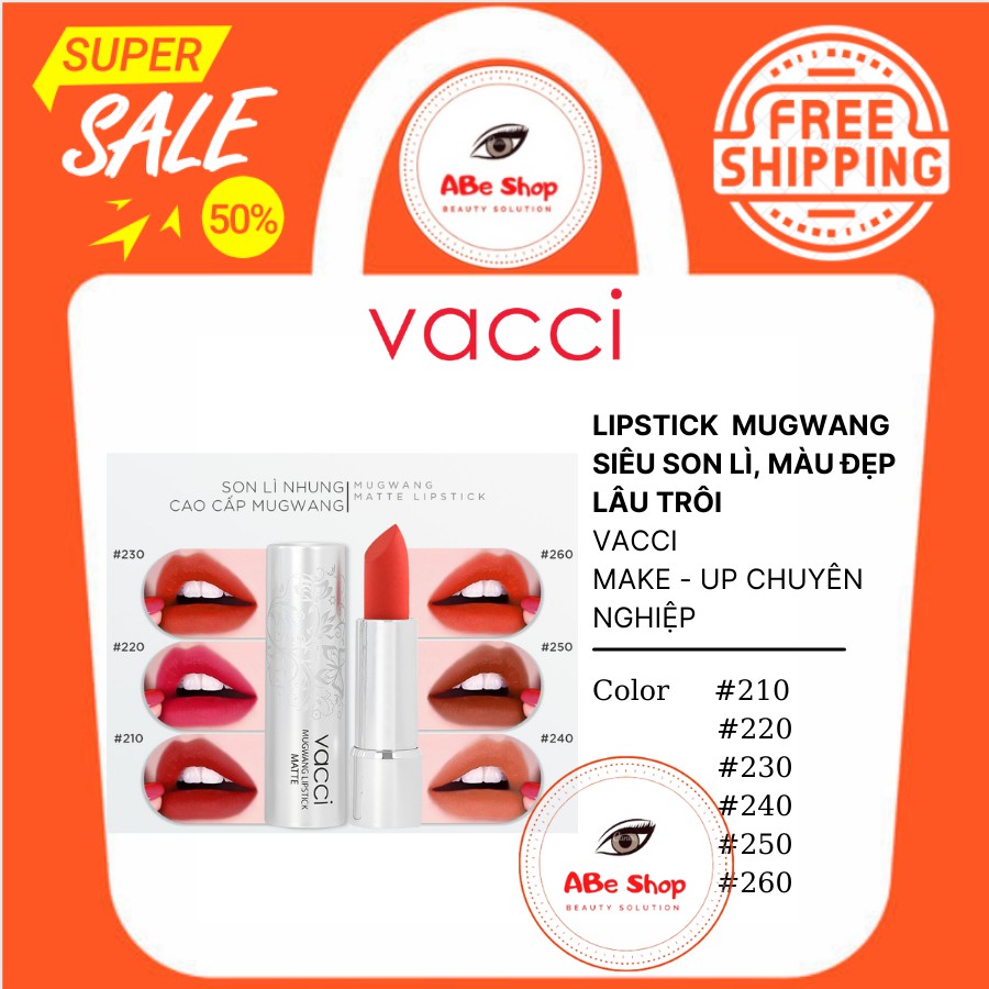 VACCI - SON LÌ VACCI CAO CẤP THẾ HỆ MỚI LÂU PHAI - VACCI MUGWANG MATTE LIPSTICK