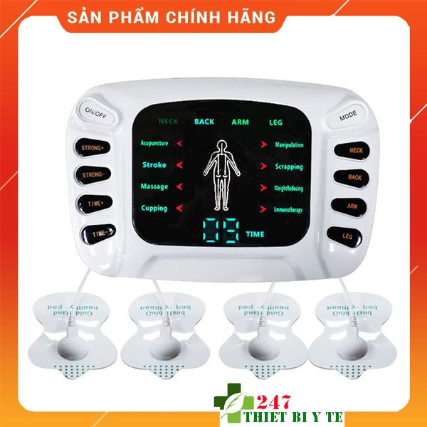 Máy Mát Xa Xung Điện Trị Liệu, Máy Massage Châm Cứu Bấm Huyệt Xung Điện 8 Miếng Dán YTK 309B