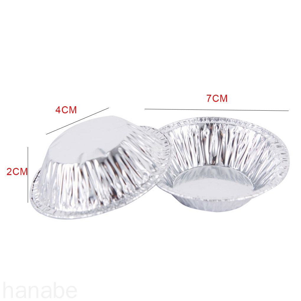 100pcs Disposable Round Egg Tart Mold Aluminum Foil Cups Baking Cookie Pudding Cupcake Mould hanabe