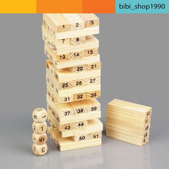 Trò chơi rút gỗ 54 thanh - Bộ đồ chơi rút gỗ mini phát triển tư duy cho bé