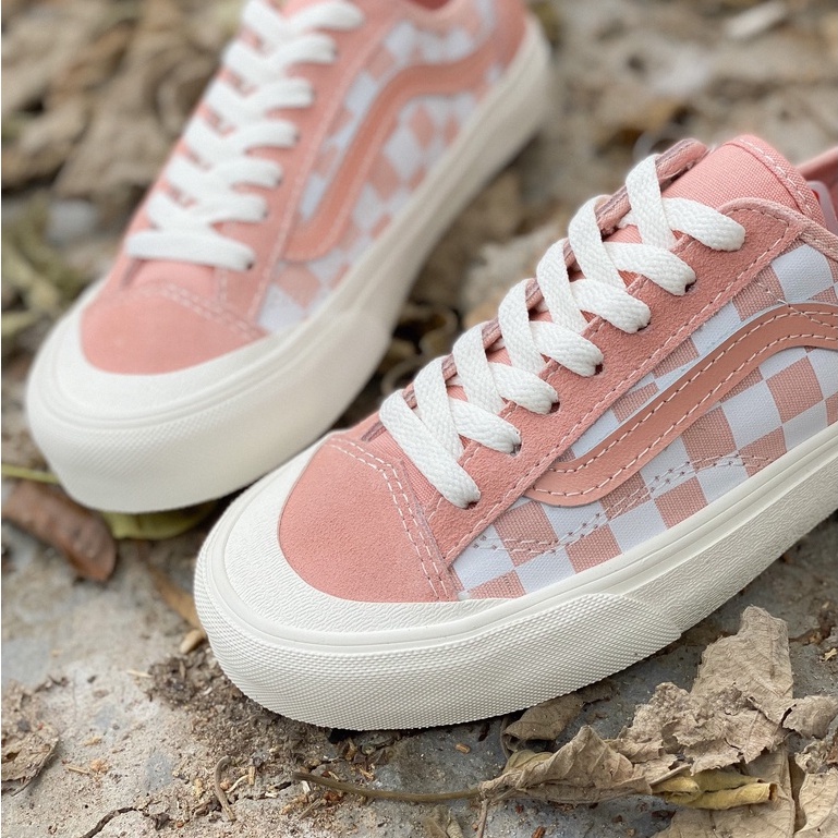 Giày Sneaker Nữ, Giày Vans Caro Hồng Chính Hãng Style Decon Checker Pink cho nữ