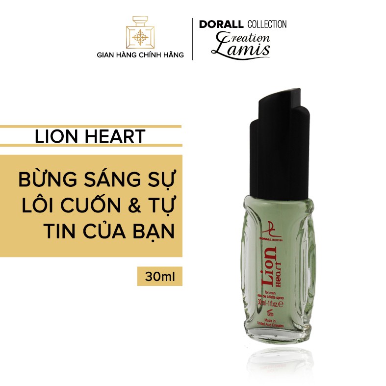 Nước hoa Dubai Nam Chính hãng Dorall Collection Lion Heart hương thơm bừng sáng sự lôi cuốn 30ml