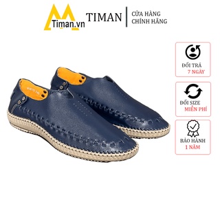 Giày nam lười chất liệu da bò tây đẹp phong cách công sở thiết kế mọi cao cấp bảo hành 5 năm TK09 TIMAN