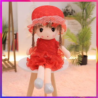 Thời trang búp bê váy bốn tầng đỏ