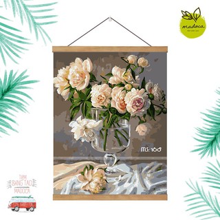 Tranh Khung Gỗ Dây hoa hồng vàng nhạt G168