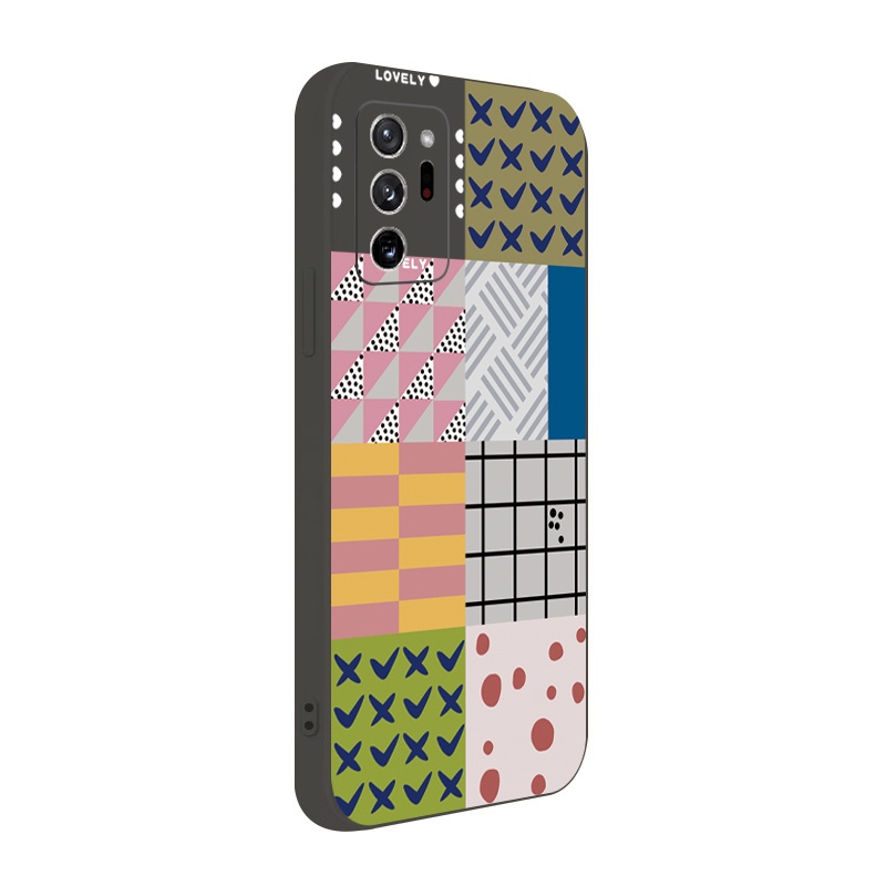 Ốp Điện Thoại Cạnh Vuông Mềm Họa Tiết Caro Cổ Điển Cho Samsung Galaxy Note 20 Ultra A30 A20 A50S A10