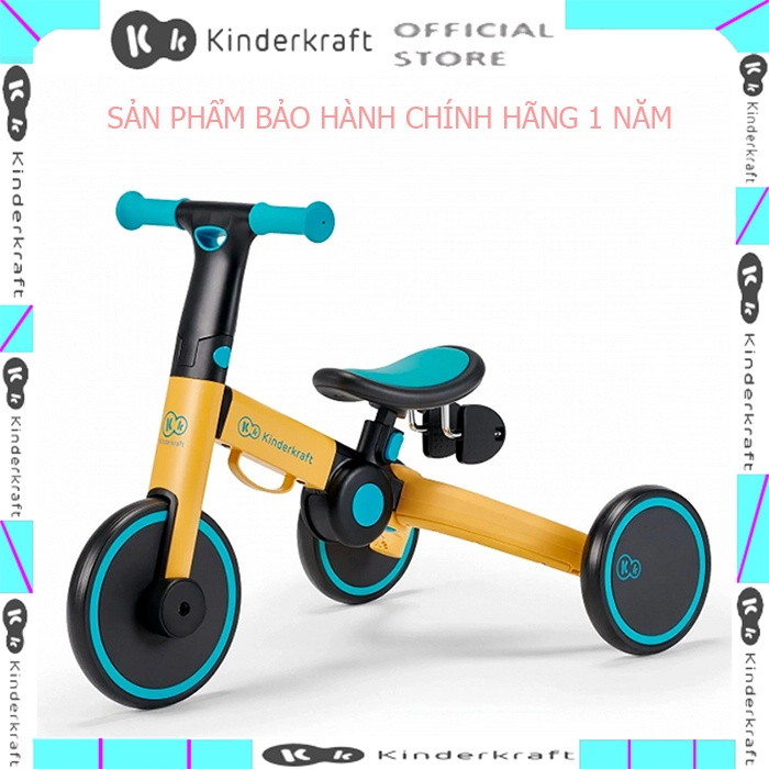 XE ĐẠP BA BÁNH CHO BÉ ĐA NĂNG KINDERKRAFT 4TRIKE MÀU VÀNG