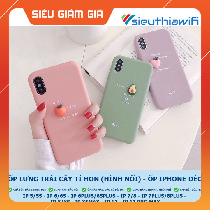 Ốp iphone - Ốp lưng 3d trái cây tí hon trơn 6/6s/6plus/6splus/7/8/7plus/8plus/x/xs/xsmax/11/11promax - Awifi Case E1-3