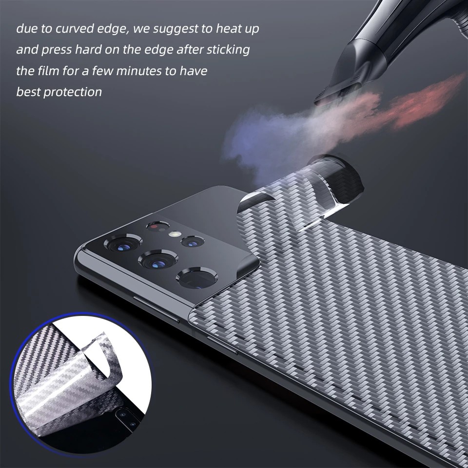 5 miếng dán phim dán lưng bằng sợi carbon bảo vệ cho Huawei Mate 40 30 20 P40 P30 P20 Pro Plus Lite
