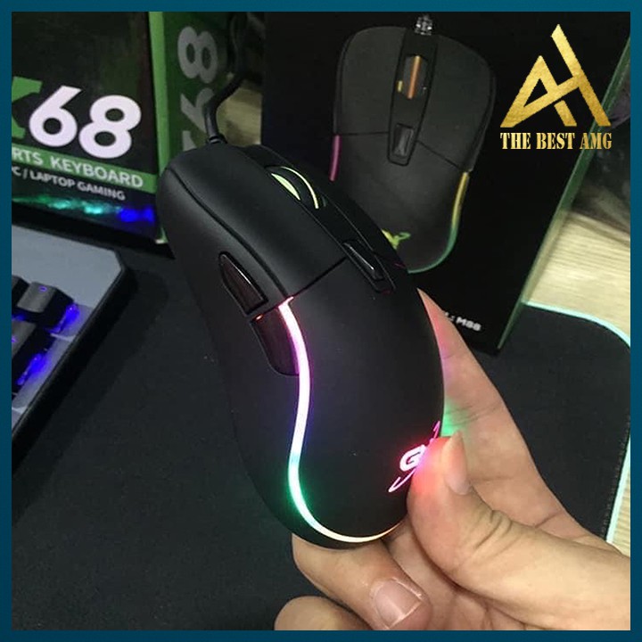 Chuột Máy Vi Tính Laptop Mouse Chơi Game GNET M88 Đèn LED 7 Màu RGB - Chuột Gaming Có Dây Chuyên Game