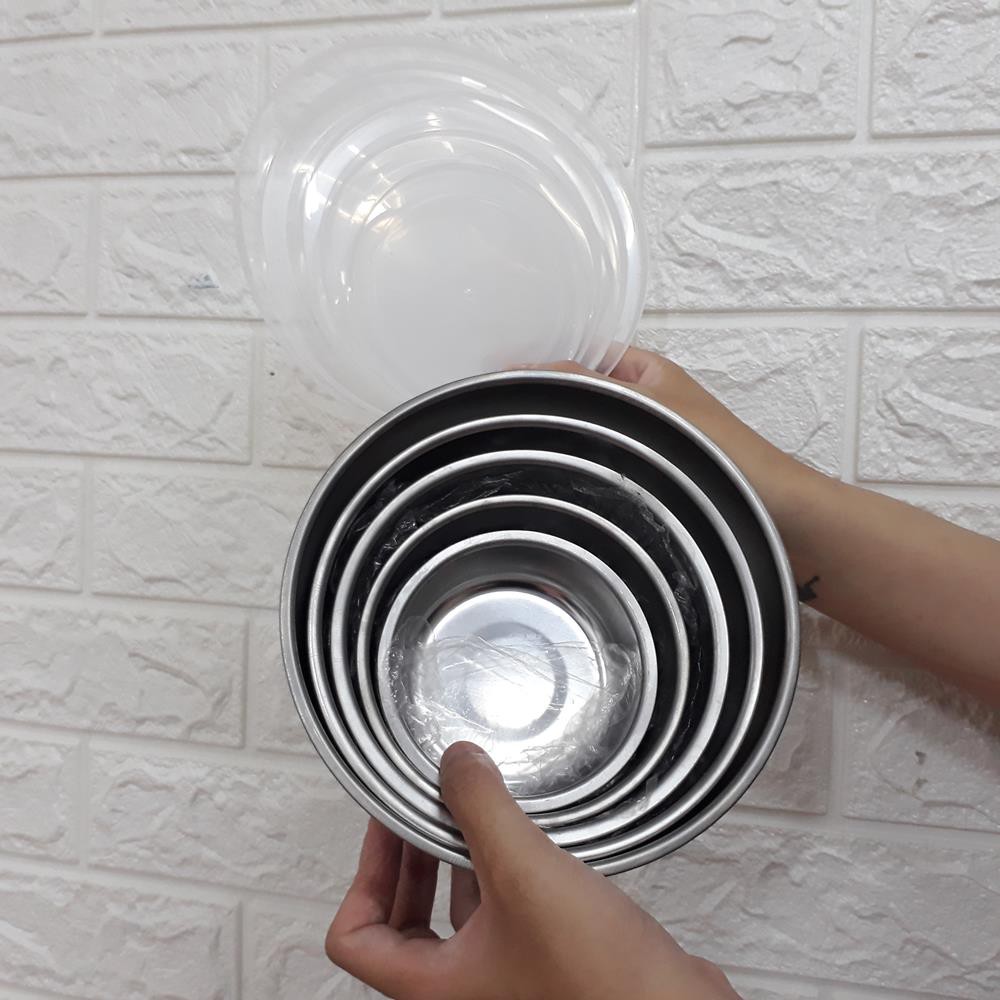Bộ 5 bát Inox bảo quản thực phẩm hình tròn Nắp chống tràn đựng thức ăn 20018 KMVN