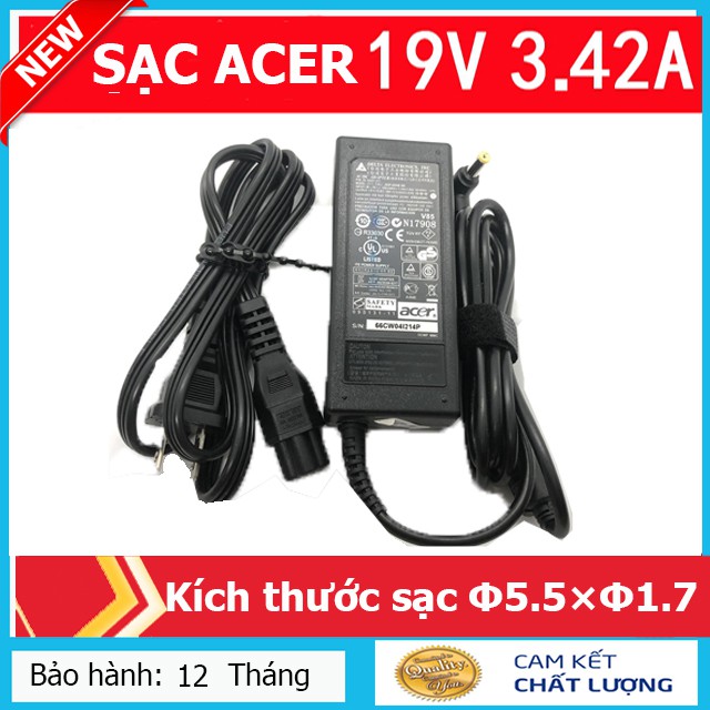 Sạc Laptop Acer 19V-3.42A 65W / 19V-4,7A 90W (Adapter Acer 19V – 3.42A – 65W / 4,7a 90W) Kèm dây nguồn volex