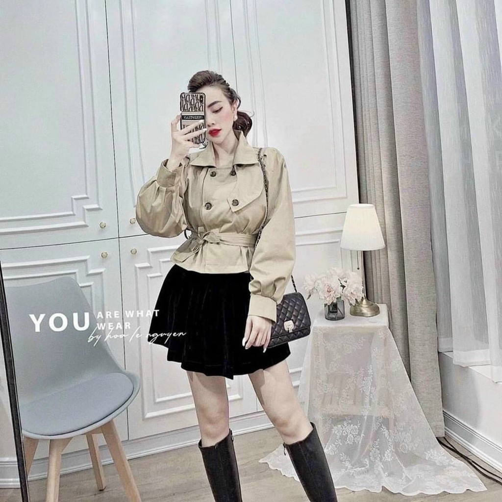Áo khoác Mangto đai 🌸🍃🍃 ✔️ Chất kaki đai 2 lớp 👉 Phối với kiểu gì cũng đẹp 😘 👍 Vừa sang chảnh, vừa trẻ trung và cá tín