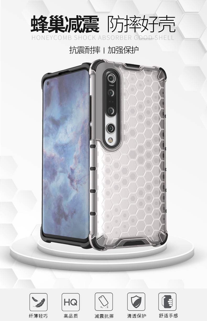 Ốp lưng mới cho Redmi Poco X3 NFC 9C 9A 9 10X Note9 Pro 9s Honeycomb Mái nhà Túi khí chéo uy tín Trường hợp trong suốt uy tín