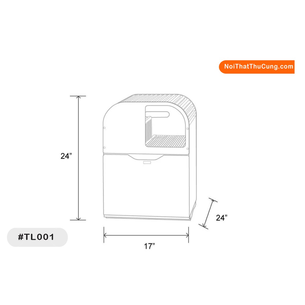 Nhà vệ sinh cho mèo kèm khay đựng cát khép kín chống văng, hạn chế mùi hôi PetZou TL001