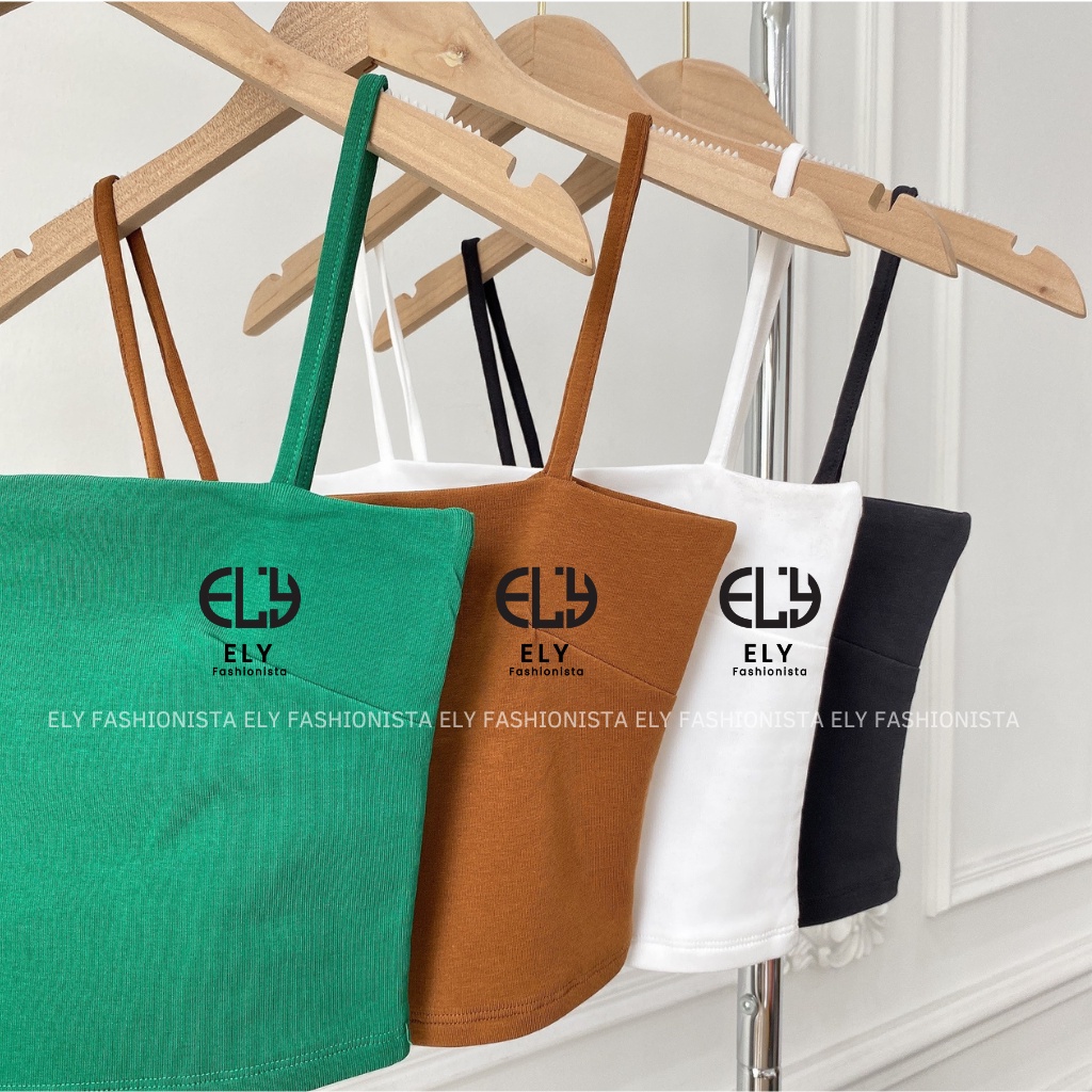 Áo croptop nữ ELY dáng ôm chiết eo TANK TOP  không đệm vải cotton Bozip co giãn tốt thoáng mát nhiều màu sắc ELY223.