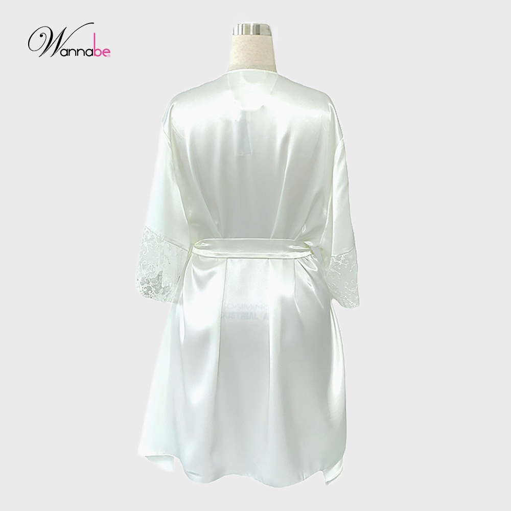Áo choàng ngủ phi lụa kimono cao cấp Wannabe KIS47 kiểu dáng lạ mắt nữ tính quý phái