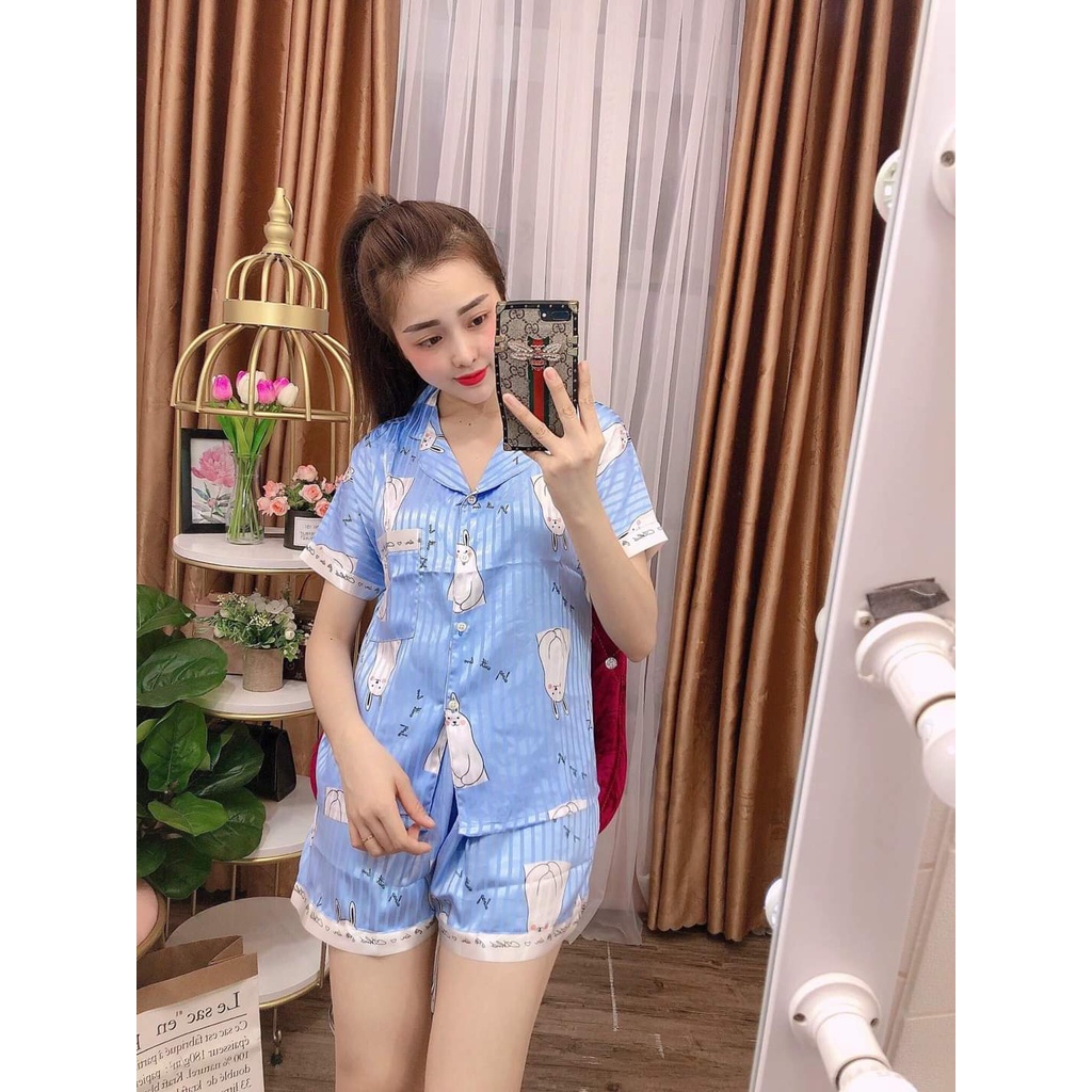 Bộ lụa satin đùi mặc nhà cao cấp CARY