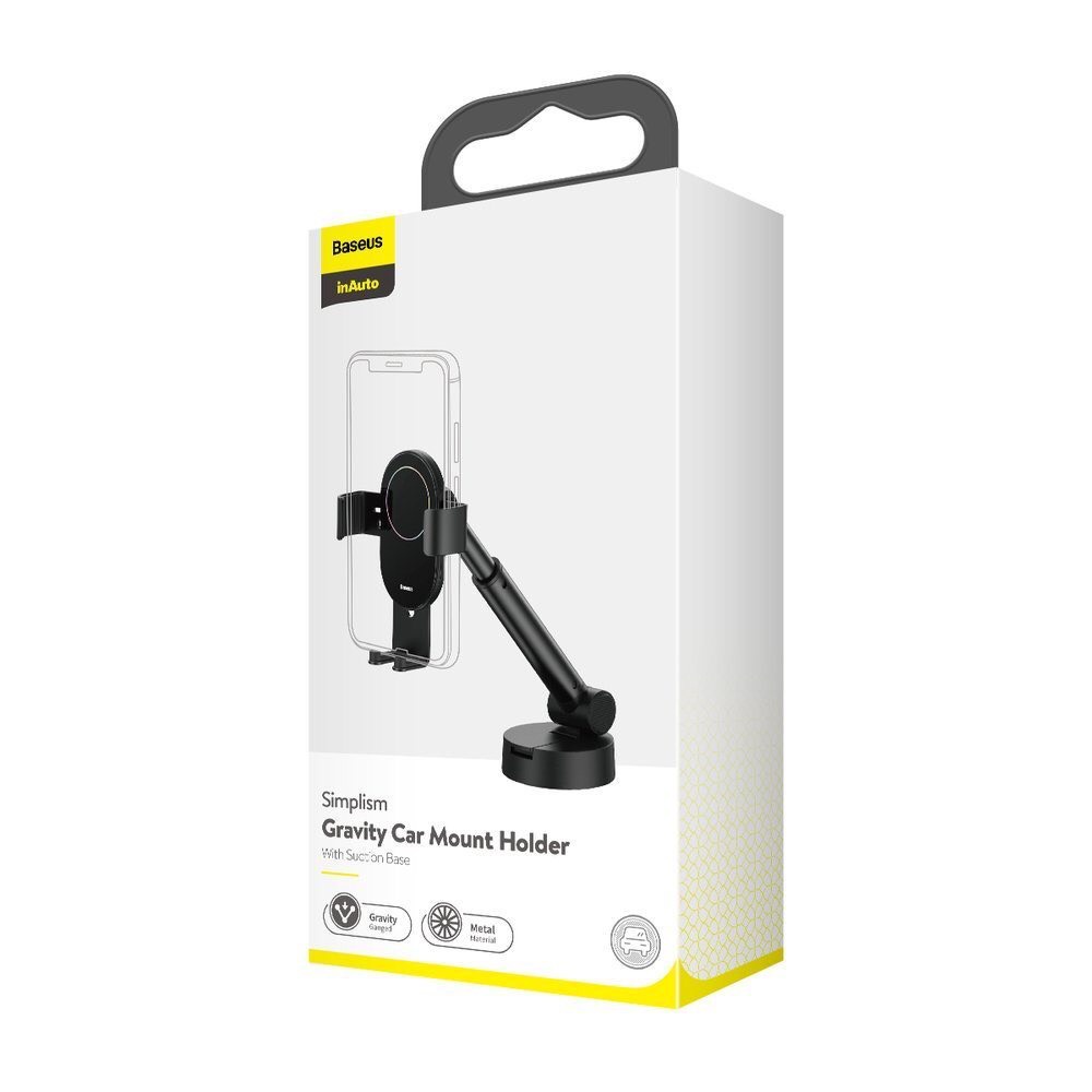 Giá đỡ điện thoại gắn taplo hoặc kính lái ô tô cao cấp thương hiệu Baseus SUYL-JY01 Xoay 360 độ có thể gập lên gập xuống