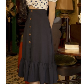 OLV-Chân váy xòe Navy Frilled