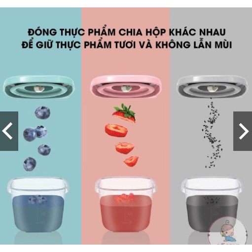 Set 6 Hộp trữ đồ ăn dặm, trữ đông Misuta có vạch chia ngày tháng chất liệu nhựa PP an toàn và tiện lợi cho bé-BaByC