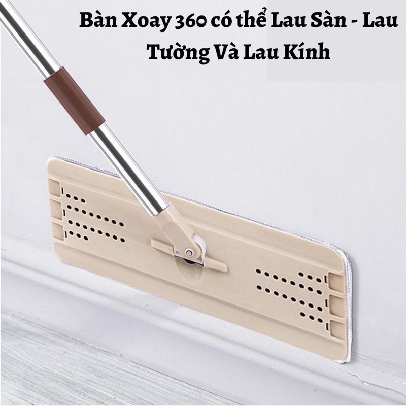 Loại Đại Bộ Chổi Lau Nhà Cây Lau Nhà Tự Vắt Cực Khô 360 Độ Kèm Bánh Lăn Cao Cấp Tặng Kèm 2 Bông Lau