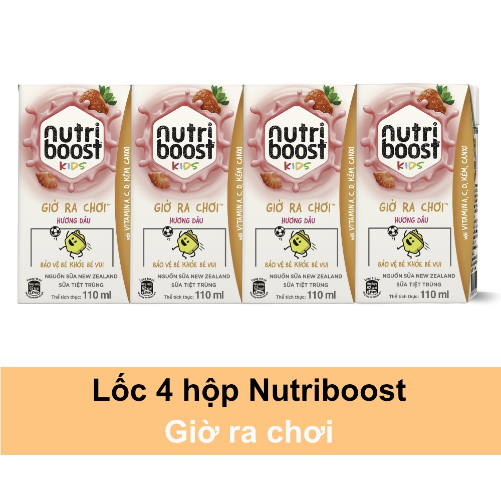 Lốc 4 hộp sữa tiệt trùng Nutriboost kids 110ml/hộp