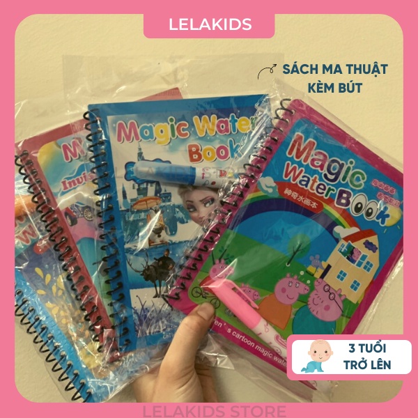 Sách Ma Thuật, Tranh Tô Màu Nước,Viết Tự Xóa, Tập Tô Kèm Bút Sử Dụng Nước, Magic Book Dành Cho Bé 3 Tuổi, 4 Tuổi, 5 Tuổi
