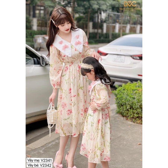 V2341, V2342 Váy voan hoa nhí cho mẹ và bé - (DVC&amp;ACC) Dolce viva colection