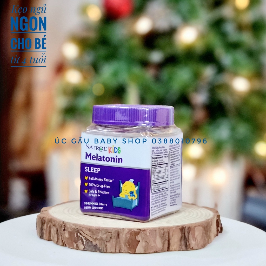 Kẹo dẻo ngủ ngon Natrol Melatonin kids hổ trợ giấc ngủ cho bé 90 viên