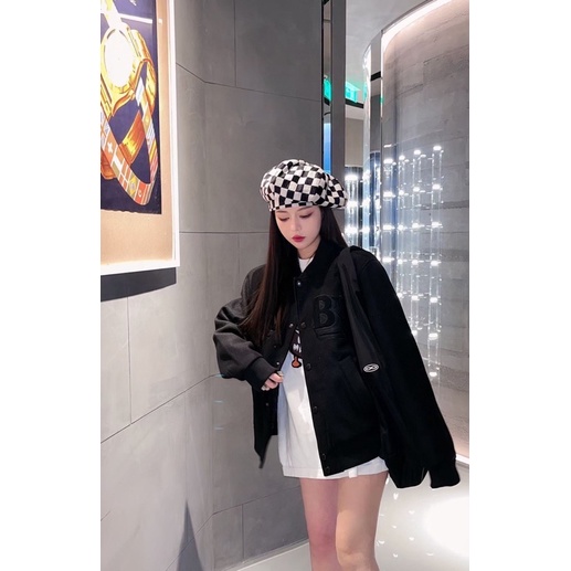 Áo khoác dạ nữ dáng rộng cổ tròn thương hiệu Burberry BBR cao cấp