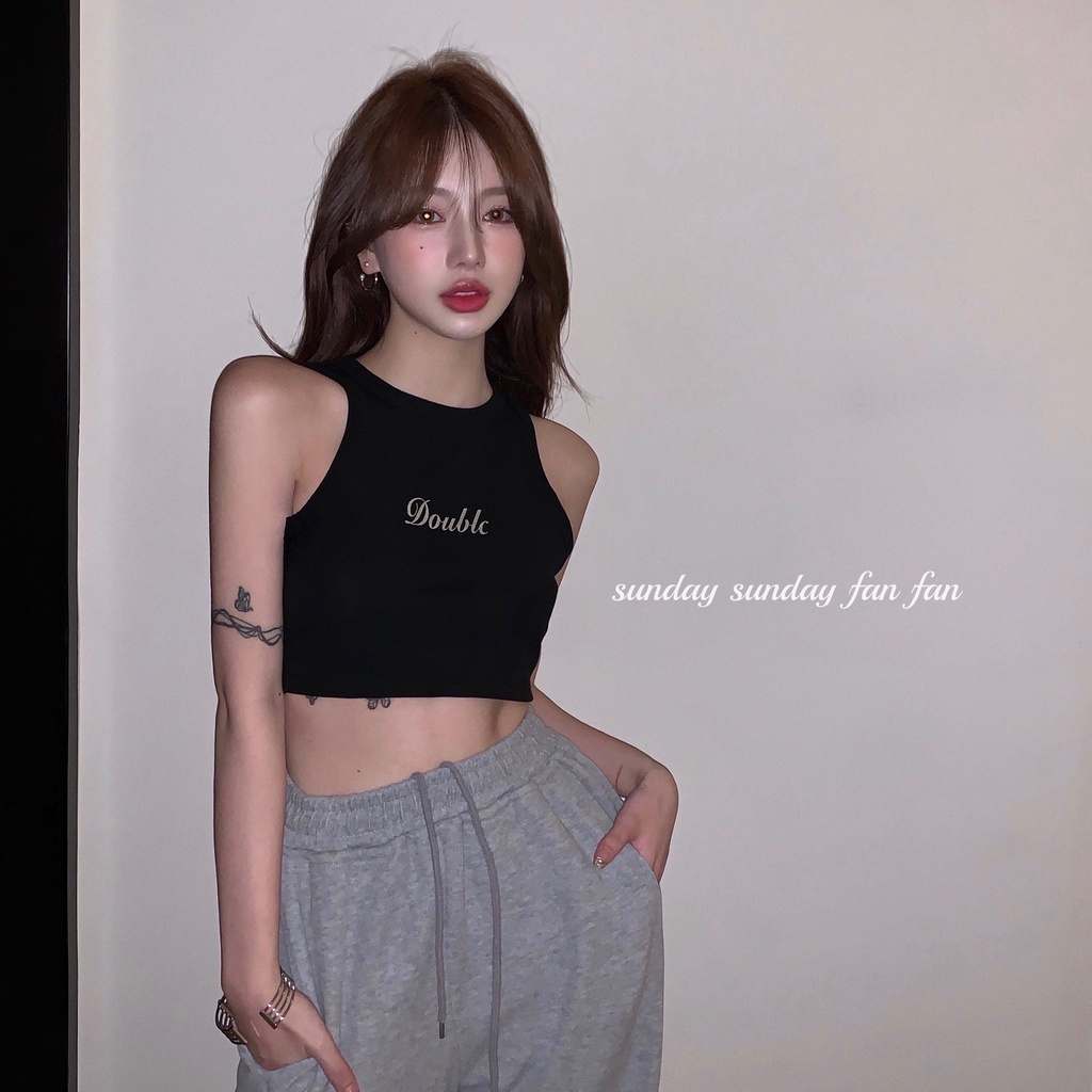 Áo thun croptop dáng ôm phong cách Âu Mỹ năng động quyến rũ cho nữ