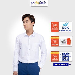  Áo sơ mi YODY nam dài tay kiểu dáng slim có túi chống nhăn - SPM4005