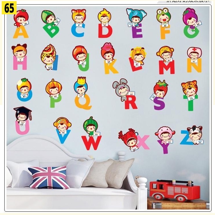 Tranh decal, decal dán tường, dán kính ❤️GIÁ SIÊU RẺ❤️ trang trí phòng cho bé chủ đề số đềm và bảng chữ cái
