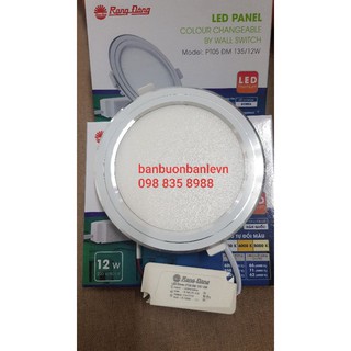 Đèn Led panel tròn đổi mầu 12w viền vàng , viền bạc Rạng đông - PT05 ĐM 135/12W