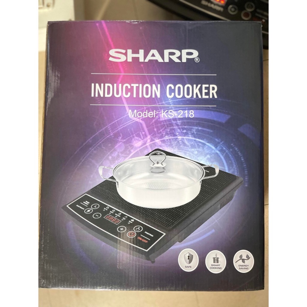 Bếp từ đơn cơ SHARP KS-218 + tặng kèm nồi INox cao cấp- Công suất 2000W-Bảo hành 12 tháng