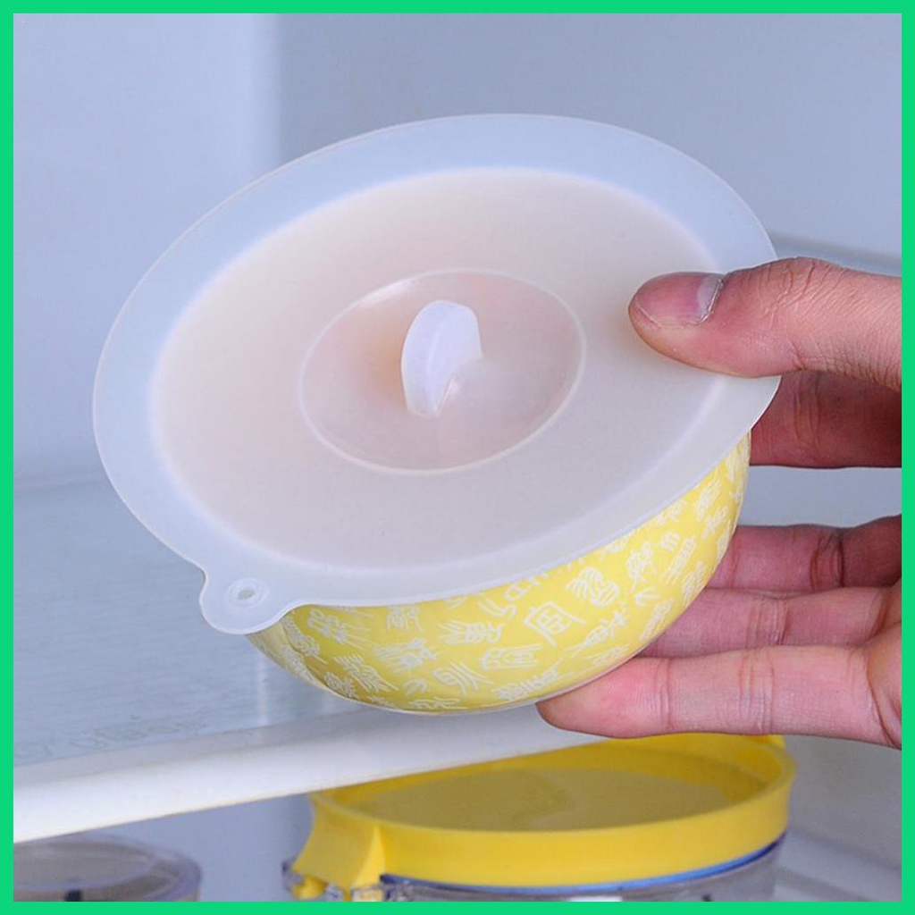 Nắp Đậy Cốc Nước Nóng/Lạnh Bằng Silicon Trong Suốt Chịu Nhiệt Có Nắp Đậy Kín Khí