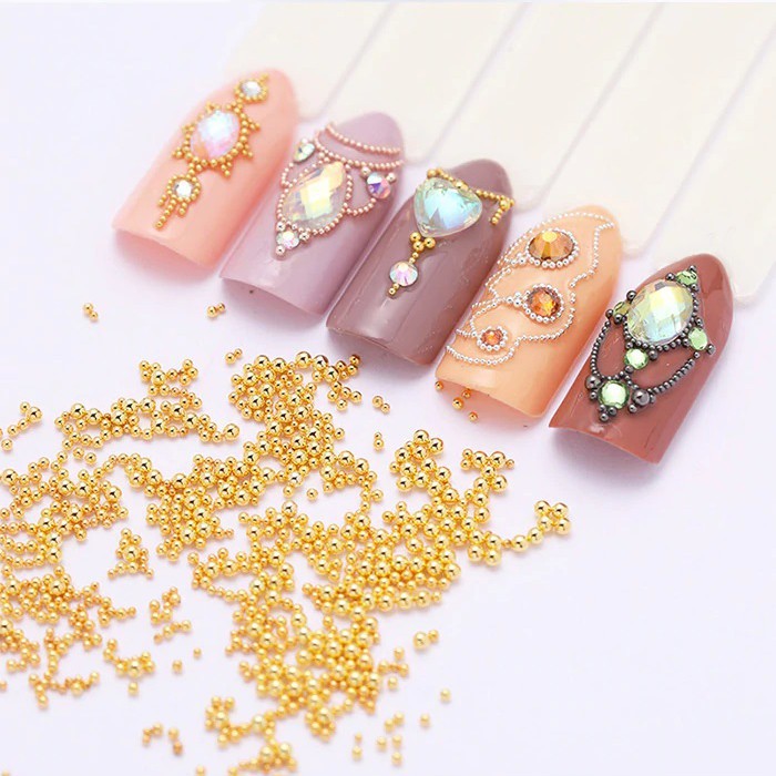 Bi tròn sezi nhỏ - đính gắn trang trí móng tay - mầu bạc và mầu vàng