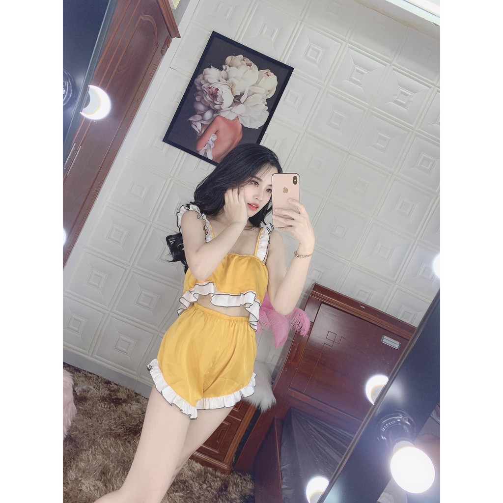 Đồ ngủ sexy nữ - Đồ sexy nữ lụa satin gợi cảm Freesize dưới 60kg | BigBuy360 - bigbuy360.vn