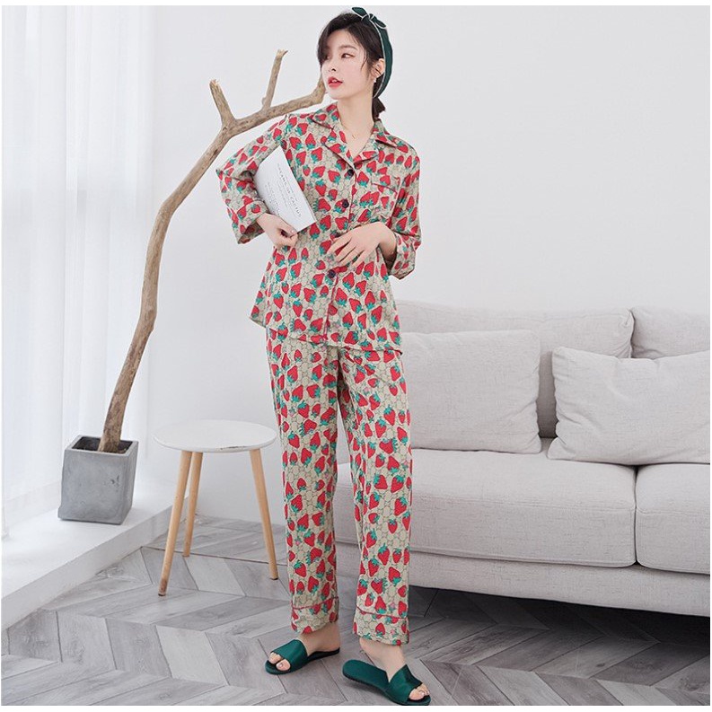 Bộ pyjama lụa [TAY DÀI - QUẦN DÀI] hàng thiết kế có size kèm video ảnh thật | BigBuy360 - bigbuy360.vn