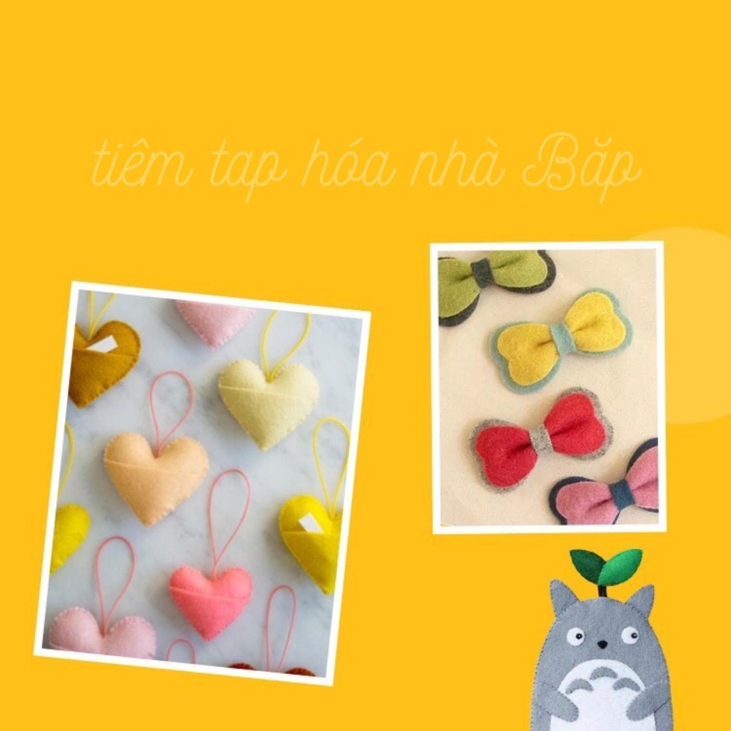 Set 40 Tấm Vải Dạ Nỉ Nhiều Màu Kích Thước 30 x 30 - Phụ Liệu Handmade DIY
