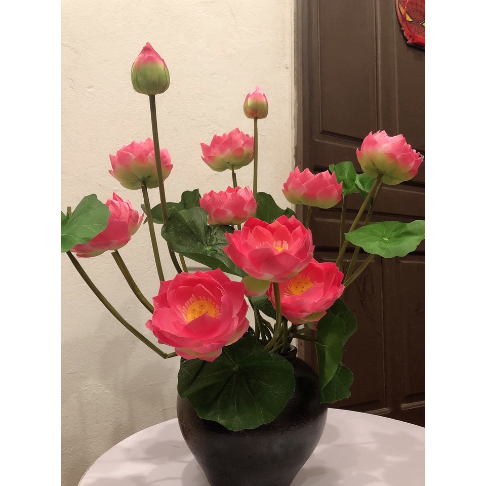 Bình hoa sành Phù Lãng truyền thống cắm hoa sen siêu đẹp dùng trang trí nhà cửa, nhà hàng, khách sạn