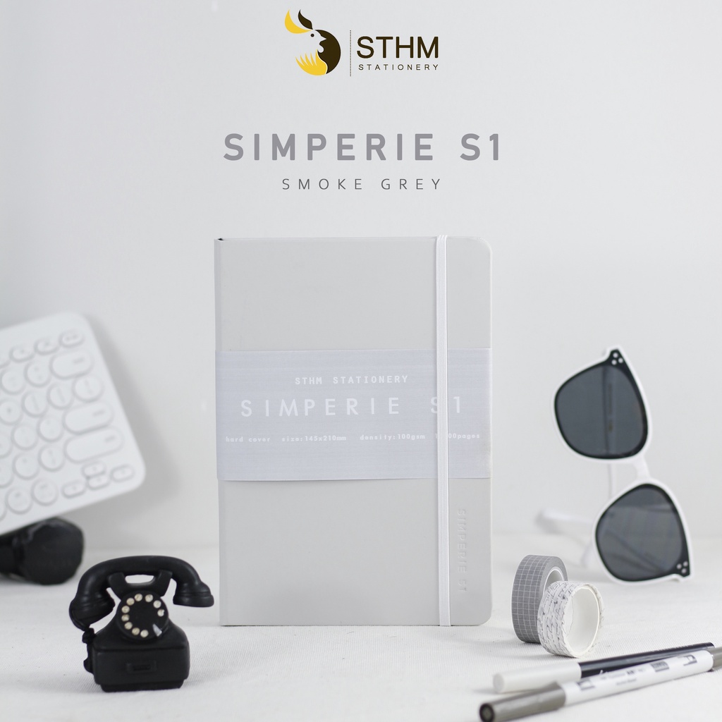 SIMPERIE S1 - Smoke Grey - Sổ tay bìa giấy giả da cao cấp - STHM stationery